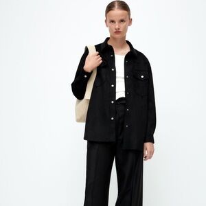 FAUX SUEDE POCKET JACKET